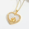 Women's Fashion Niche Heartshaped Motherofpearl Pendant Necklace Copper Electroplating Mixed Gemstone Setting O Word Chain