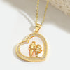 Women's Fashion Niche Heartshaped Motherofpearl Pendant Necklace Copper Electroplating Mixed Gemstone Setting O Word Chain