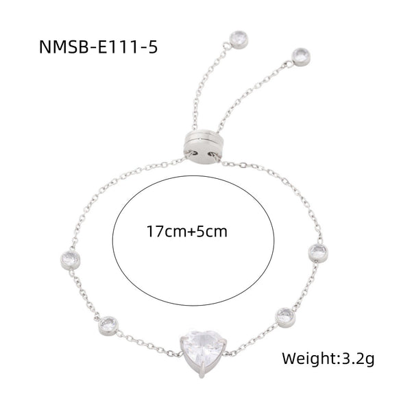 Women's Fashion Niche Light Luxury Geometric Titanium Steel And Stainless Steel Diamond Bracelet With Electroplating