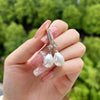 Women's Fashion Ol And Minimalist Geometric Copper Artificial Pearl Dropshaped Diamondembedded Earrings