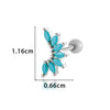 Women's Fashion Ol Colorful Marquiseshaped Flowerpatterned Zircon Inlaid Stainless Steel Electroplated Cartilage Piercing Earrings