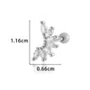 Women's Fashion Ol Colorful Marquiseshaped Flowerpatterned Zircon Inlaid Stainless Steel Electroplated Cartilage Piercing Earrings