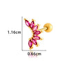 Women's Fashion Ol Colorful Marquiseshaped Flowerpatterned Zircon Inlaid Stainless Steel Electroplated Cartilage Piercing Earrings