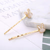 Women's Fashion Ol Geometric Alloy Electroplated Rabbit Head Four Leaf Clover One Word Clip Hairpin Hair Accessories