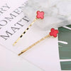 Women's Fashion Ol Geometric Alloy Electroplated Rabbit Head Four Leaf Clover One Word Clip Hairpin Hair Accessories