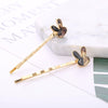 Women's Fashion Ol Geometric Alloy Electroplated Rabbit Head Four Leaf Clover One Word Clip Hairpin Hair Accessories