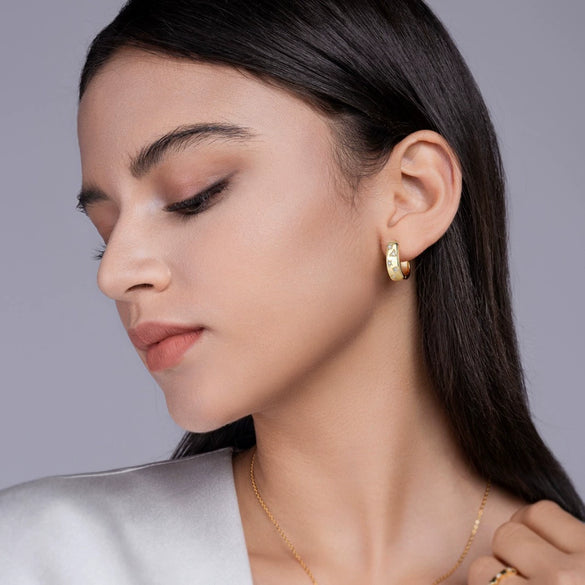 Women's Fashion Ol Geometric Moissanite Inlaid 925 Silver Earrings
