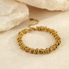 Women's Fashion Ol Geometric Stainless Steel 18K Electroplated Metal Color Matching Thick Chain Bracelet