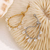 Women's Fashion Ol Geometric Stainless Steel 18K Gold Plated Pull Adjustable Bead Pendant Bracelet