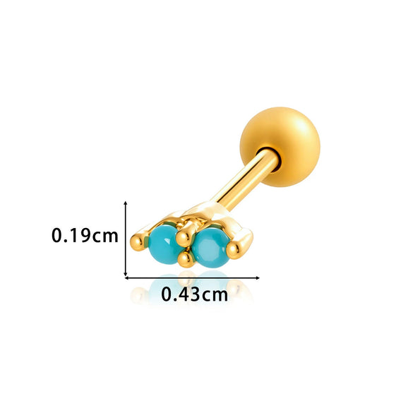 Women's Fashion Ol Metal Horse Eye Shape Electroplated Ear Bone Nail Cartilage Puncture Ornaments