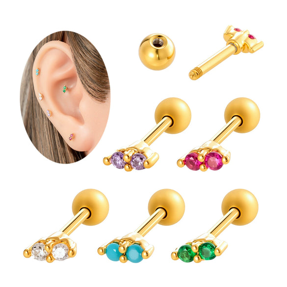 Women's Fashion Ol Metal Horse Eye Shape Electroplated Ear Bone Nail Cartilage Puncture Ornaments