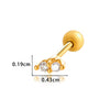Women's Fashion Ol Metal Horse Eye Shape Electroplated Ear Bone Nail Cartilage Puncture Ornaments