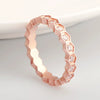 Women's Fashion Ol Style Flower Shaped Titanium Steel Ring With Rose Gold Electroplating And Diamond Jewelry