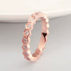 Women's Fashion Ol Style Flower Shaped Titanium Steel Ring With Rose Gold Electroplating And Diamond Jewelry