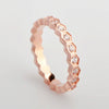 Women's Fashion Ol Style Flower Shaped Titanium Steel Ring With Rose Gold Electroplating And Diamond Jewelry