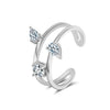 Women's Fashion Open Ring S925 Sterling Silver Geometric Cut Out Line Zircon Electroplating