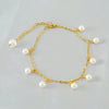 Women's Fashion Pearl Tassel Titanium Steel Anklet Jewelry With Geometric Design