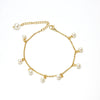 Women's Fashion Pearl Tassel Titanium Steel Anklet Jewelry With Geometric Design