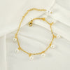 Women's Fashion Pearl Tassel Titanium Steel Anklet Jewelry With Geometric Design