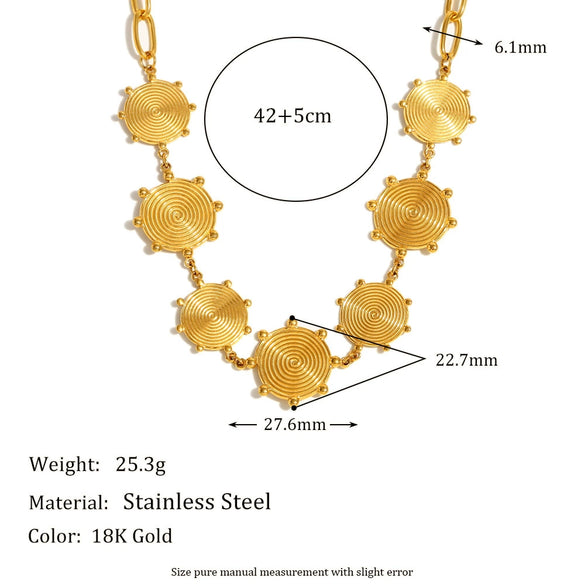 Women's Fashion Pendant Jewelry With Geometric Pattern Titanium And Stainless Steel Ochain Necklace Electroplated With Sun Moon Star Pendant