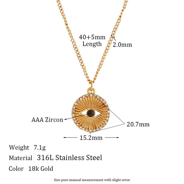 Women's Fashion Pendant Jewelry With Geometric Pattern Titanium And Stainless Steel Ochain Necklace Electroplated With Sun Moon Star Pendant