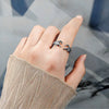 Women's Fashion Personality Geometric S925 Sterling Silver Hug Gesture Love Ring With Electroplating