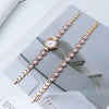 Women's Fashion Quartz Bracelet Watch Set Chalcedony Diamond Alloy Round Dial