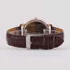 Women's Fashion Quartz Watch Alloy Case Imitation Leather Strap Round Dial Printed Logo