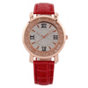 Women's Fashion Quartz Watch Alloy Case Imitation Leather Strap Round Dial Printed Logo