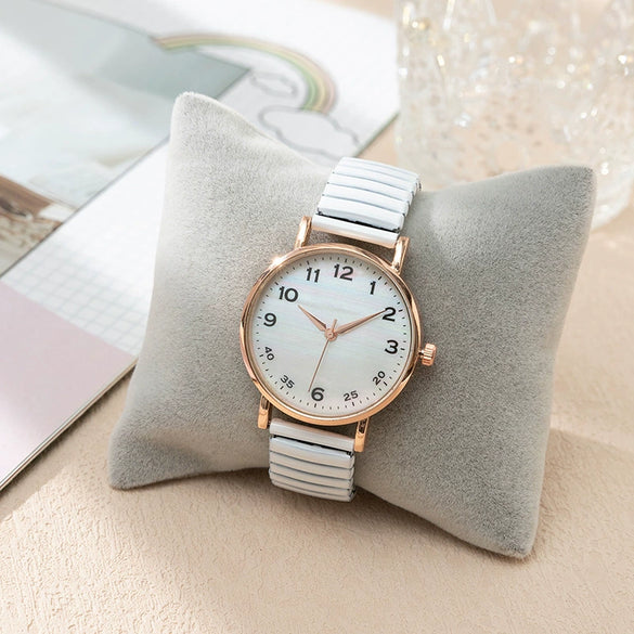 Women's Fashion Quartz Watch Alloy Case Metal Strap Round Dial