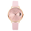 Women's Fashion Quartz Watch Set With Round Dial Alloy Case Textile Strap And Glass Mirror