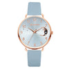 Women's Fashion Quartz Watch Set With Round Dial Alloy Case Textile Strap And Glass Mirror