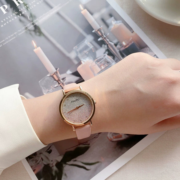Women's Fashion Quartz Watch With Alloy Case Gradient Star Design