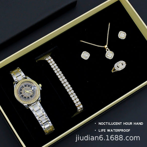 Women's Fashion Quartz Watch With Alloy Case Imitation Leather Strap And Stainless Steel Clasp Round Dial