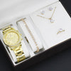 Women's Fashion Quartz Watch With Alloy Case Imitation Leather Strap And Stainless Steel Clasp Round Dial