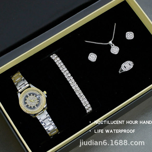 Women's Fashion Quartz Watch With Alloy Case Imitation Leather Strap And Stainless Steel Clasp Round Dial