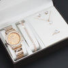 Women's Fashion Quartz Watch With Alloy Case Imitation Leather Strap And Stainless Steel Clasp Round Dial