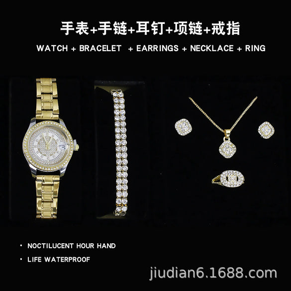Women's Fashion Quartz Watch With Alloy Case Imitation Leather Strap And Stainless Steel Clasp Round Dial