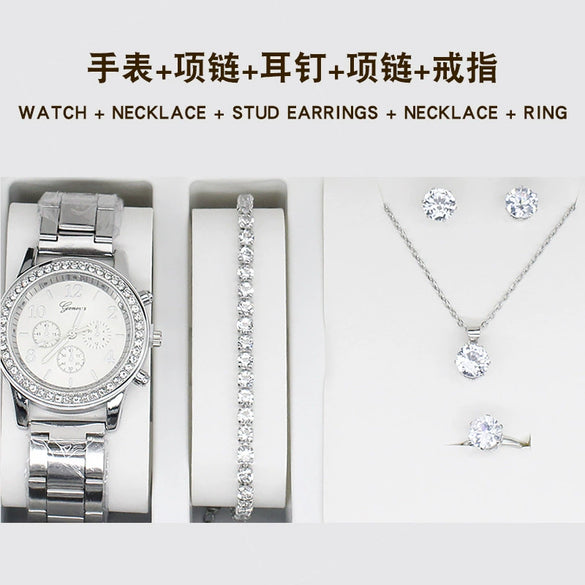 Women's Fashion Quartz Watch With Alloy Case Imitation Leather Strap And Stainless Steel Clasp Round Dial