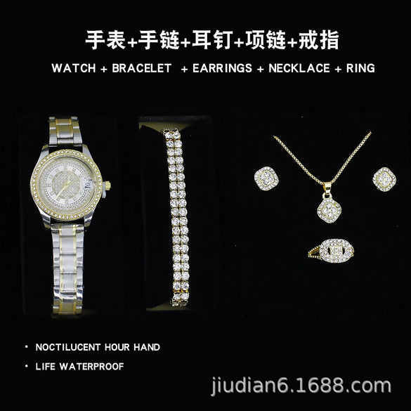 Women's Fashion Quartz Watch With Alloy Case Imitation Leather Strap And Stainless Steel Clasp Round Dial