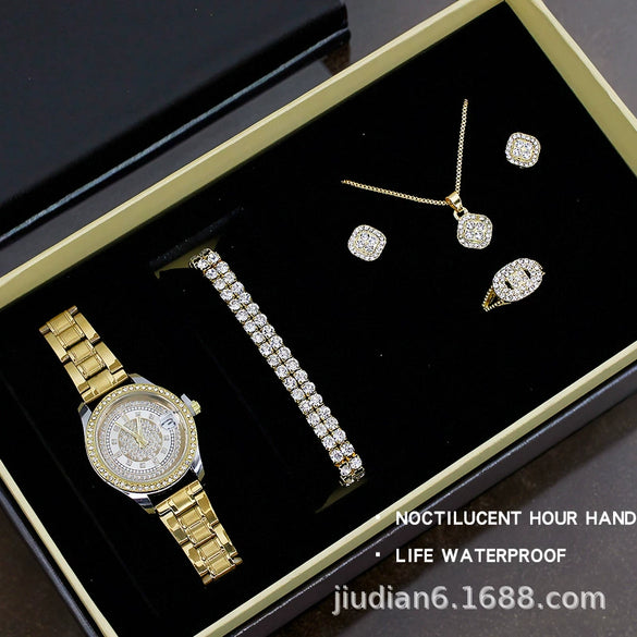 Women's Fashion Quartz Watch With Alloy Case Imitation Leather Strap And Stainless Steel Clasp Round Dial