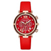 Women's Fashion Quartz Watch With Alloy Case Leather Strap Stainless Steel Buckle And Mineral Reinforced Mirror Round Dial