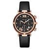 Women's Fashion Quartz Watch With Alloy Case Leather Strap Stainless Steel Buckle And Mineral Reinforced Mirror Round Dial
