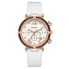 Women's Fashion Quartz Watch With Alloy Case Leather Strap Stainless Steel Buckle And Mineral Reinforced Mirror Round Dial