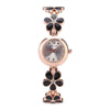 Women's Fashion Quartz Watch With Flower Daisy Pattern Alloy Strap Metal Case Copper Clasp Round Dial