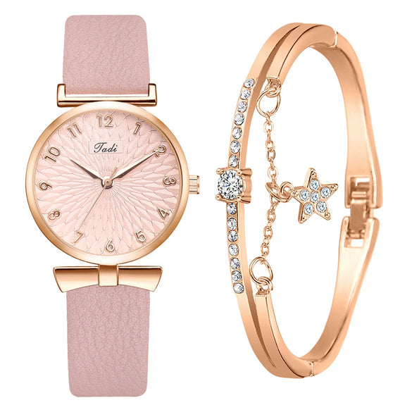 Women's Fashion Quartz Watch With Round Dial Alloy Case Textile Strap And Ordinary Glass Mirror