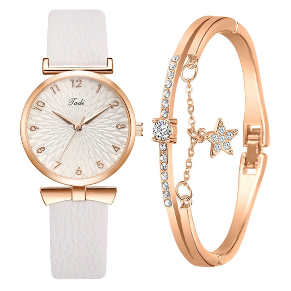 Women's Fashion Quartz Watch With Round Dial Alloy Case Textile Strap And Ordinary Glass Mirror