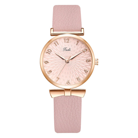 Women's Fashion Quartz Watch With Round Dial Alloy Case Textile Strap And Ordinary Glass Mirror