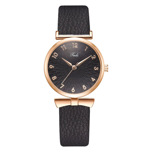Women's Fashion Quartz Watch With Round Dial Alloy Case Textile Strap And Ordinary Glass Mirror