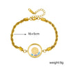 Women's Fashion Retro Creative Round Eye Twist Chain Goldplated Stainless Steel Bracelet